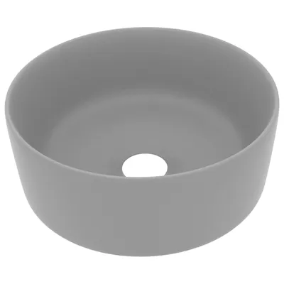 Obrázek produktu pro vidaXL umyvadlo kulaté matné světle šedé 40x15 cm Keramika
