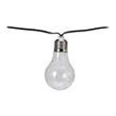 Produktbild von LED Lichterkette 7,5m IP-44 10 Kunststoff Glühbirnen Klar / Warmweiß