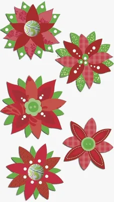 Produktbild von Sticker-Mix Weihnachtsstern Packung mit 6 Stück