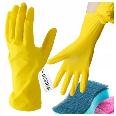 Produktbild von Begris Haushaltshandschuhe aus Latex, Größe S, Gelb