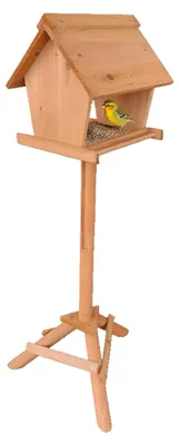 Produktbild von Futterhaus auf Pfahl aus Holz für Gartenvögel