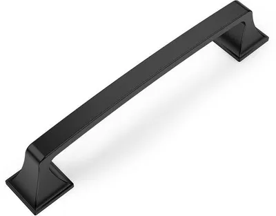 Obrázek produktu pro Sada 6 černých úchytek na nábytek – rozteč otvorů 160 mm, zinková slitina, včetně šroubů (25/45 mm) pro kuchyň, skříně a zásuvky