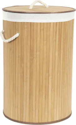 Image de panier à linge bambou 40 x 60 cm brun
