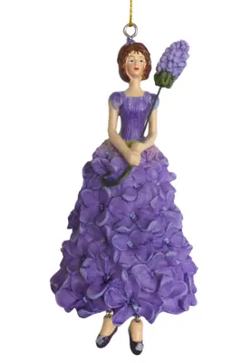 Produktbild von Hängendes Blumenmädchen Flieder Zierfigur Dekofigur Mädchen Blumen Elfe Fee