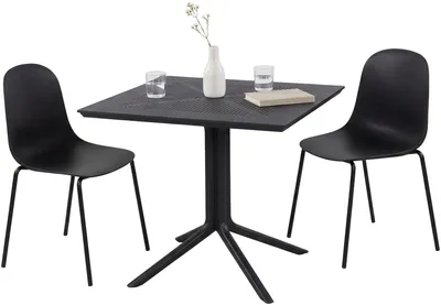 Immagine prodotto di Set di mobili da giardino Zeron composto da 2 sedie | Colore: nero | Dimensioni: 186x80x85 cm