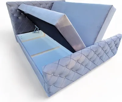Produktbild von Boxspringbett mit kristallen CARMEN II 140 cm x 200 cm Amor Velvet 08 Hellrosa Bett mit zwei Bettkästen und H3 Matratze,Set mit Matratze und Topper