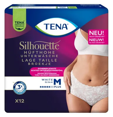 Immagine prodotto di Pantaloni per incontinenza TENA Silhouette Plus White taglia M | confezione (12 pezzi)