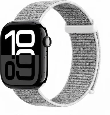 Produktbild von Smartwatch Armband für Apple Watch Series 11 42mm Nylon Textil Band Ersatzband Wechselband Klettverschluss flexibel atmungsaktiv Grau
