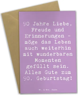 Produktbild von Mr. & Mrs. Panda Glückwunschkarte Spruch 90. Geburtstag - Lavendeltraum - Geschenk, Erinnerungen, Happy Birthday, dankeskarten, genesungskarte, weihnachtskarten, Jubiläum
