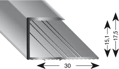 Produktbild von Kügele Gleitabschlussprofil U-Profil Übergangsleiste 15/1000mm Alu silber eloxiert