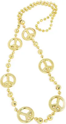 Produktbild von Lange Hippie Halskette Peace | Gold
