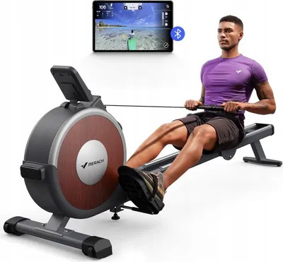 Zdjęcie produktu dla MERACH Wioślarz do 160 kg do domu magnetyczny Bluetooth 16 poziomami oporu