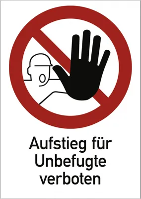 Produktbild von Dreifke® Aufstieg für Unbefugte verboten, Kombischild, Alu, 262x371 mm