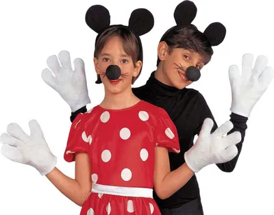 Produktbild von Kinderkostümset Maus Ohren, Nase, Handschuhe