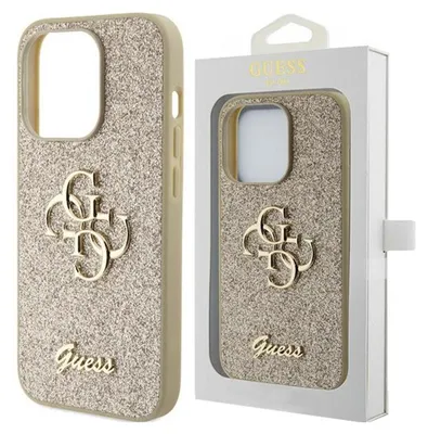 Produktbild von Guess iPhone 15 Pro TPU Hardcase - Big 4G - Fixed Glitter - Gold