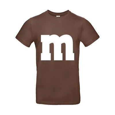 Produktbild von MM Shirt T-Shirt 100% Baumwolle M&M Uni Kostüm Verkleidung M und M Gruppen T-Shirt - Karneval Fasching JGA Festival Farbe wählen: braun Größe wählen: L