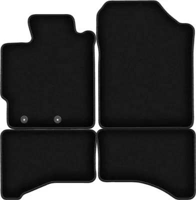 Produktbild von Wielganizator Velours-Autoteppiche – passend für Toyota Yaris III FL (Schrägheck, Bj. 2017-2020) –  schwarz, passgenau, mit Befestigungen set 4 Stk.