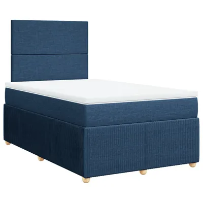 Produktbild von vidaXL Boxspringbett mit Matratze Blau 120x200 cm Stoff