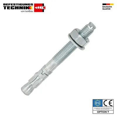 Isolbau Bolzenanker M10 x 90 mm verzinkter Stahl 1 Stück Schwerlastanker ETA