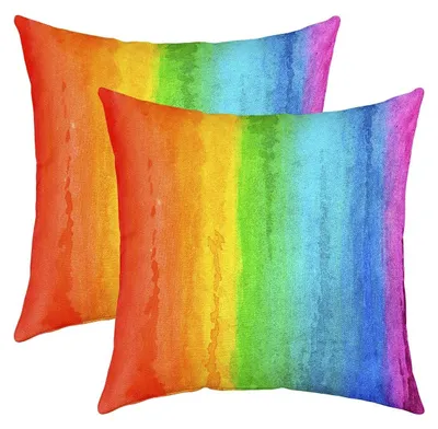 Zdjęcie produktu dla Zestaw 2 poszewek na poduszki z motywem tęczy (40x40 cm)