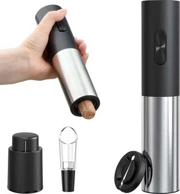 Produktbild von Verk 07103 Weinset AA, 4 in 1 schwarz und silber SONDERANGEBOT