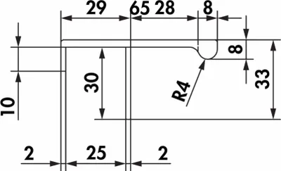 A technical drawing with dimensions for a product.