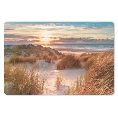Produktbild von MuchoWow® Schreibtischunterlage Düne - Pflanzen - Sonnenuntergang - Strand - Meer 60x40 cm - XXL Mauspad - Großes Mauspad