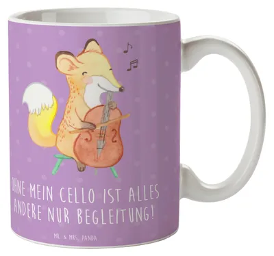 Produktbild von Mr. & Mrs. Panda Kaffeetasse Cello Magie - Lavendeltraum - Geschenk, Bedruckte Tasse, Orchester, Instrument, Musik, Solo, Lernen, für kaffee, Musikinstrument, klassische