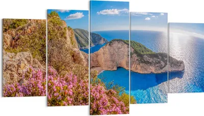 Produktbild von Bild auf Leinwand - Leinwandbild - Meer Sommer Blume - 160x85cm - Wand Bild - Wanddeko - Wandbilder - Leinwanddruck - Bilder - Kunstdruck - Wanddekoration - Leinwand bilder - Wandkunst - EA160x85-3741