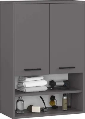 Produktbild von Akord Wandschrank 2-Türig Mit 1 Einlegeboden Graphit 64X30X94 Cm