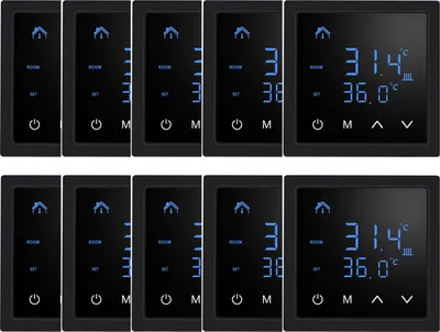 Produktbild von 10X Smart Thermostat 16A Raumthermostat elektrische Heizungssteuerung Fußbodenheizung, mit LED-Touchscreen, für zu Hause Büros Einkaufszentren Hotels