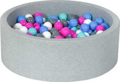 Produktbild von Bällebad Spielbereich + 300 Bälle weiß, blau, pink, grau, türkis