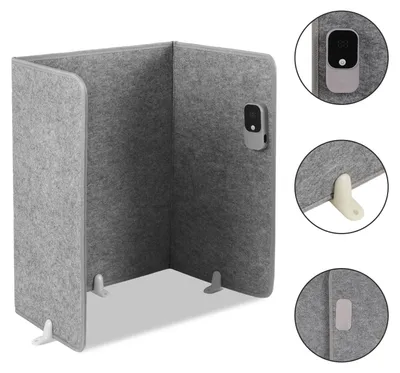 Image de Panneau infrarouge Vigevee de 205W, radiateur de bureau pliable avec 3 niveaux de chauffage, minuterie et couverture, couleur gris