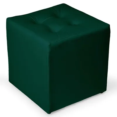 Obrázek produktu pro MG Design sametová podložka na sezení v tmavě zelené barvě, rozměry 41 x 41 cm – polstrovaná kostkubní podložka vhodná do obývacího pokoje, ložnice nebo chodby