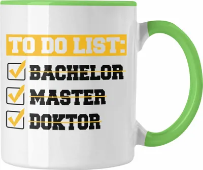 Produktbild von Trendation - Doktortitel Bestanden Tasse Geschenk To Do List (Grün)