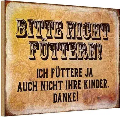 Produktbild von vianmo Holzschild 12x18 cm bitte nicht füttern Danke