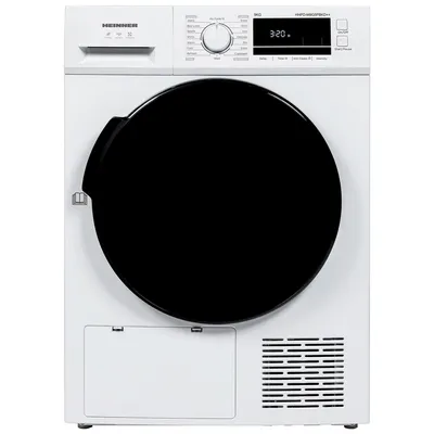 Produktbild von Heinner HHPD-M9G5PBKD++, Freistehend, Frontlader, Wärmepumpe, Weiß, Drehregler, Berührung, Tasten, Rechts