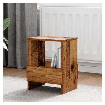 Produktbild von Aufbewahrungsbank mit Zeitschriftenablage, 2 Stück, Altholz, 35 x 30 x 45 cm für Wohnzimmer und Büro