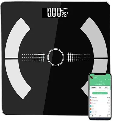 Produktbild von Digitale Personenweegschaal mit App, LCD Display, Bluetooth, für iOS und Android.