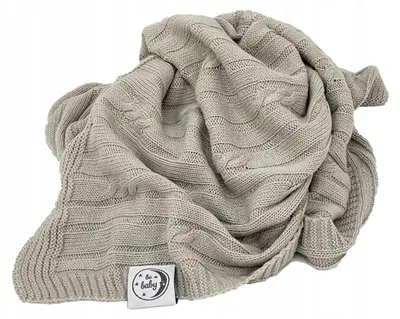 Produktbild von Poldaun Baby Strickdecke Baumwolle 75x100cm Grau