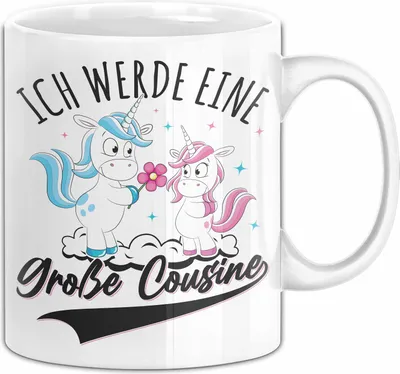 Produktbild von Ich Werde Große Cousine Tasse Geschenk Verkündung Schwangerschaft (Weiß)