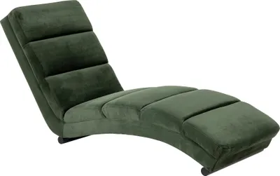 Produktbild von SalesFever Relaxliege | Stoffbezug in Samt-Optik | Gestell Metall schwarz | B 60 x T 170 x H 82 cm | waldgrün