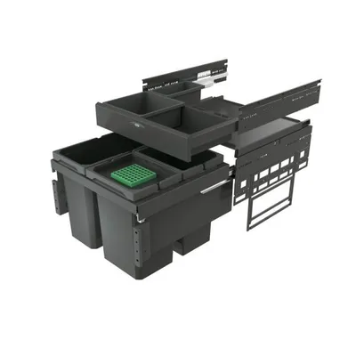 Image de Naber Cox® Base 360 S/500-3 avec Base-Board, collecteur de déchets pour tiroirs à casseroles, avec couvercle