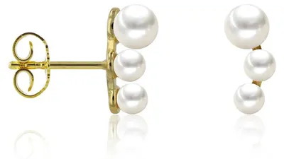 Obrázok produktu pre Luna-Pearls – 311.2040 – náušnice – dámske – 585 žlté zlato – kultivovaná sladkovodná perla 3–4 mm