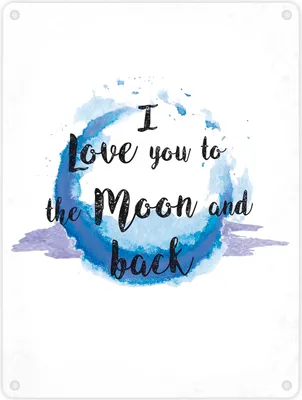 Produktbild von I love you to the Moon and back Valentinstag Metallschild in 15x20 cm in lila