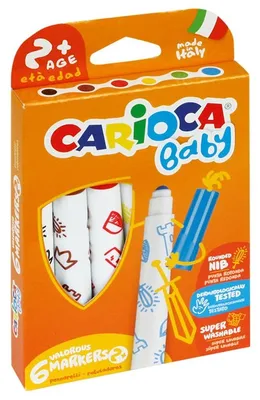 Obrázek produktu pro Carioca Marker 2+, Extra tlustý, Vícebarevný, Kuličkový hrot, Kulatý, Itálie, 2 rok/roky