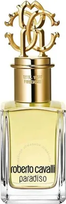 A product shot of a bottle of Roberto Cavalli Paradiso perfume.