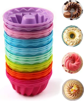 Produktbild von Silikon Mini Gugelhupfform 24er Set Backform Ø 6,5cm, Höhe 3,5cm (8