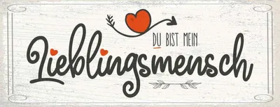 Produktbild von vianmo Holzschild 10x27 cm Du bist mein Lieblingsmensch Herz Spruch Zitat