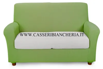 Elastischer Bankovertrag, 2-Sitzer, ocker, melange, 86% Baumwolle